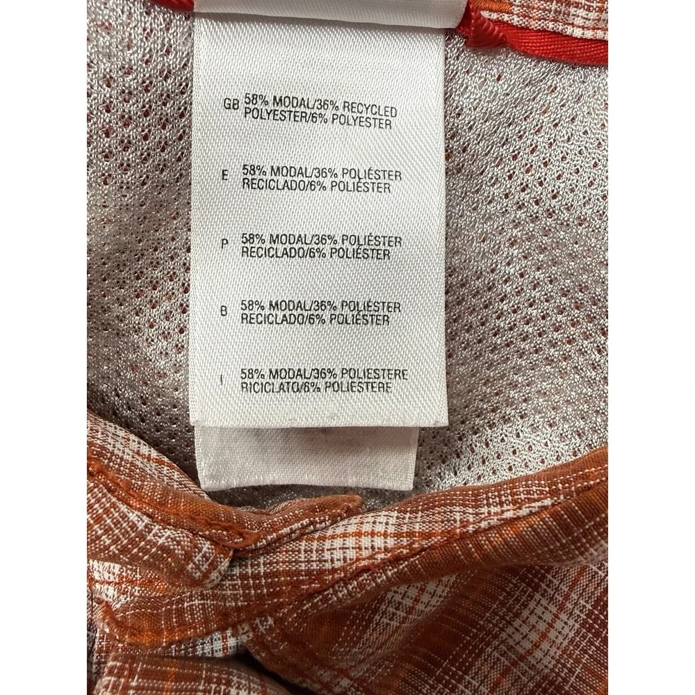 The North Face Shirt Mens Large Orange Plaid Short Sleeve Hiking Fishing Camp